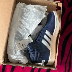 adidas Navy and White Low-Top Sneakers